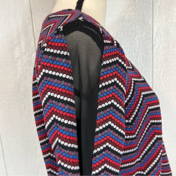 BCBGeneration Colorful Long Sleeve Ponte Knit Top Size Small - Picture 4 of 9